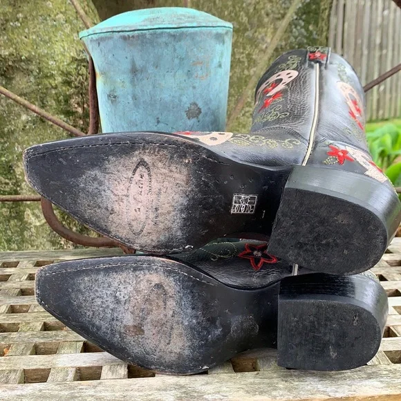 JB Dillon J.B. Dillon Near-NEW Lucky Horseshoe Cowgirl Cowboy Western Boots 7.5 - Picture 7 of 9